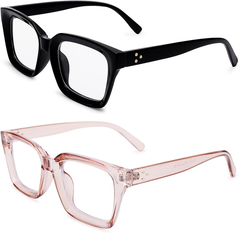COASION Classic Non-prescription Clear Lens Eyeglasses for Women Thick Square Frame Eyewear - Image 1
